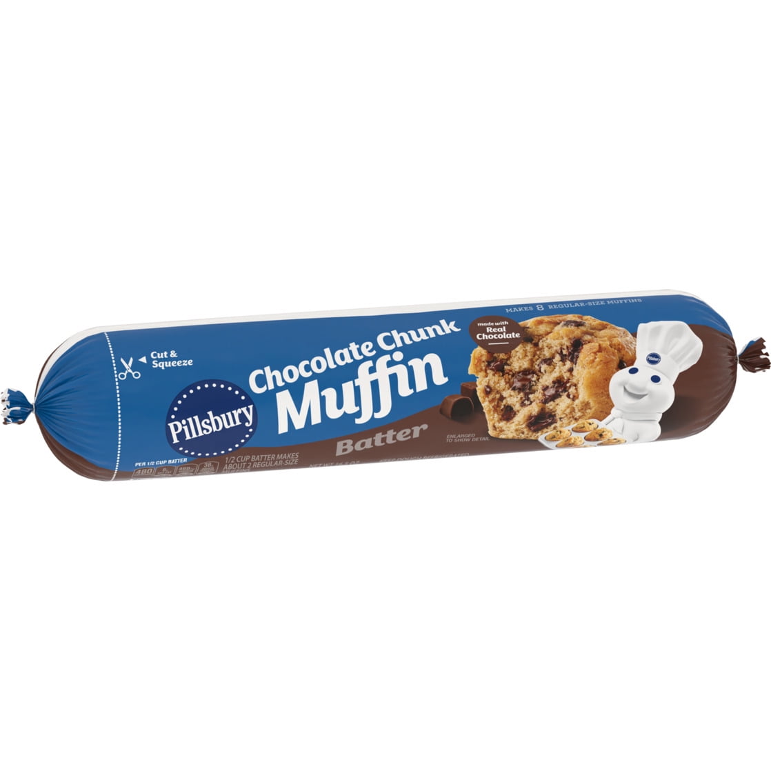 Pillsbury Chocolate Chunk Muffin Batter, Cut and Squeeze Package, 16.5 oz