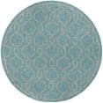 thumbnail image 3 of Veranda Transitional 8' Round Aqua and Light Gray Polypropylene Outdoor Area Rug, 3 of 6