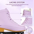 thumbnail image 2 of SLLINGLUO Roller Skates for Girls, High-Top Double Row Leather Quad Skates, Purple, Youth 3, 2 of 9