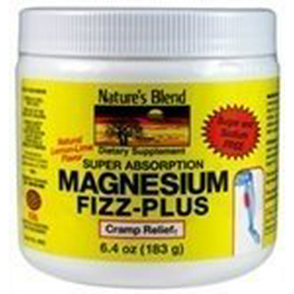 Nature's Blend Magnesium FizzPlus LemonLime Flavor 6.4 oz Powder