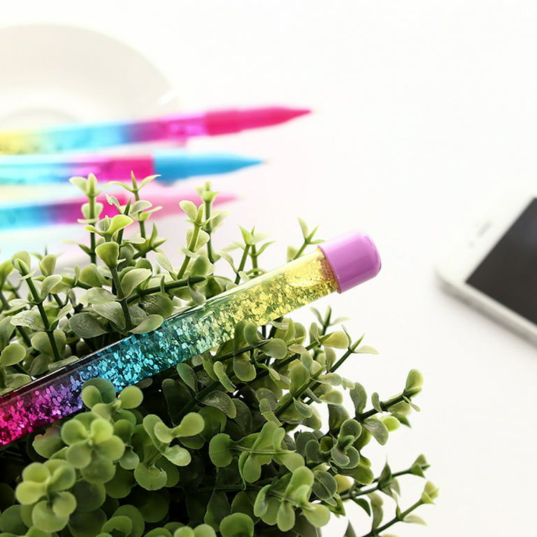 Glitter Sequins Handle 0.5mm Blue Ink Ball Pen Student School Office  Stationery Purple Plastic 
