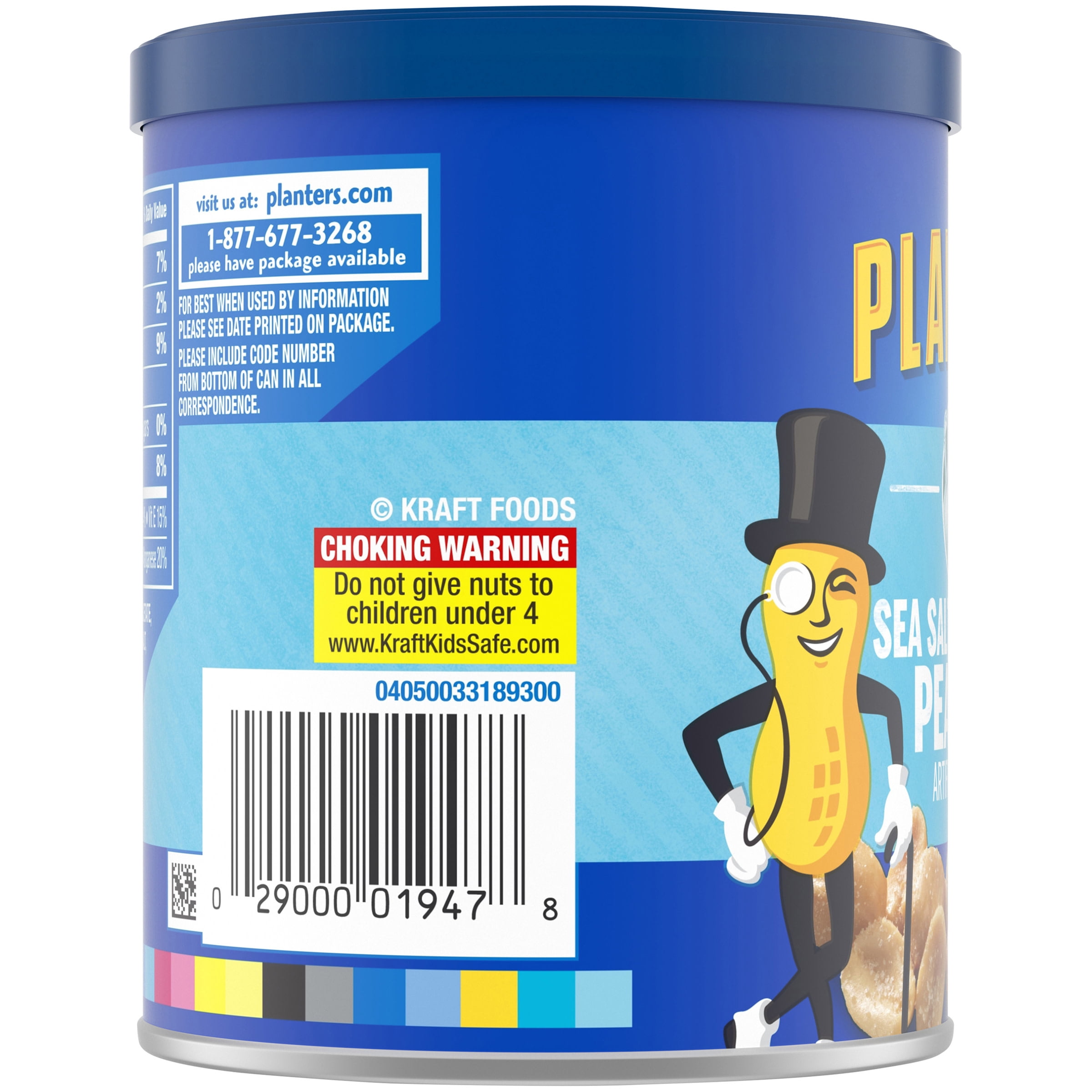 PLANTERS Sea Salt and Vinegar, Party Snacks, Plant Based Protein, 6 oz Canister
