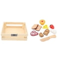 thumbnail image 1 of Comida De Juego De Madera, Juego De Juguetes De Comida Que Desarrolla Habilidades De Percepción Para Cortar Frutas Y Verduras, Diversión Realista Para El Hogar, 1 of 7