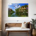 thumbnail image 3 of Elephant Stock Old River Cottage Wall Art - Horizontal Canvas Wall Art - Living Room Wall Decor - Nature Canvas - Green And Blue Decor By Dominic Davison - 45" x 30", 3 of 8