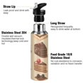 thumbnail image 3 of Yayeee 33oz Insulated Water Bottle Double Wall Stainless Steel with Flip Straw Lid, Brown Cakes, 3 of 7