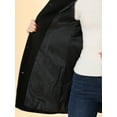 thumbnail image 6 of INSPIRE CHIC Women's Peter Pan Collar Winter Outwear Trench Pea Coats L Black, 6 of 7