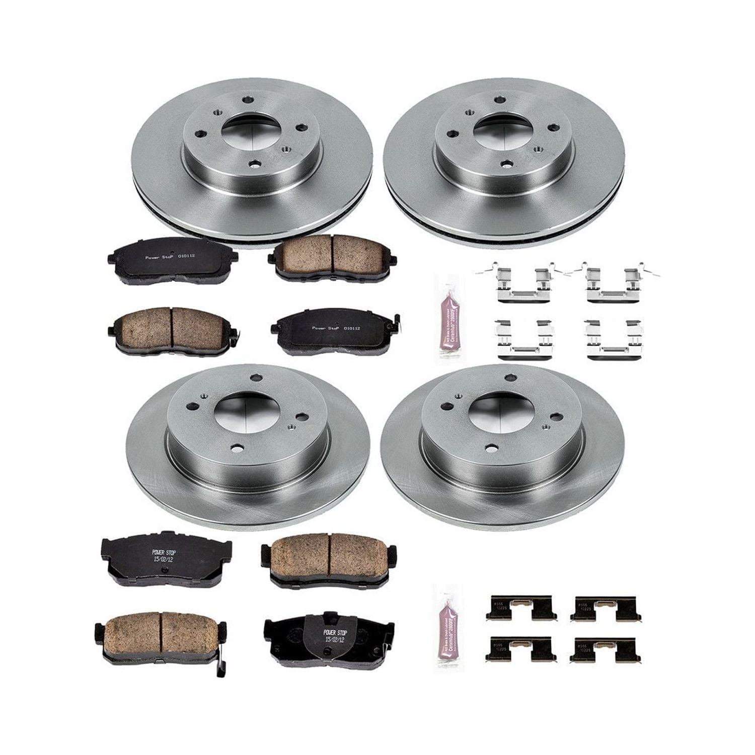 Power Stop Front and Rear Stock Replacement Brake Pad and Rotor Kit KOE750