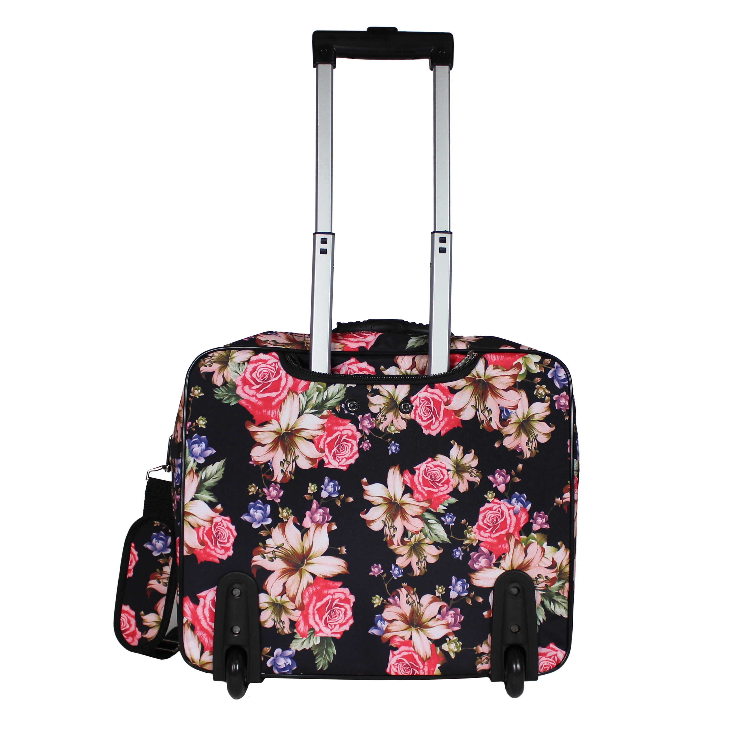 World Traveler Rolling 17-inch Laptop Case - Rose Lily