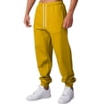 thumbnail image 2 of Dresfit Baggy Sweatpants for Men Cotton Cuffed Joggers Fall Solid Straight Leg Drawstring Gym Track Pants Baggy Fleece Thermal Thicken Trousesrs Orange 5XL, 2 of 8