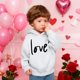 thumbnail image 5 of Sudadera con capucha y estampado de corazón de San Valentín, sudadera de manga larga para niños y niñas, chaqueta para niñas de talla mediana y grande., 5 of 7