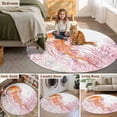 thumbnail image 5 of Coral Jellyfish Coastal Round Area Rug 6Ft Washable Circle Rugs for Bathroom Office, Summer Ocean Coral Pink Non-Slip Carpet Floor Mats Indoor Outdoor Carpet Runner Aesthetic Home Decor, 5 of 8