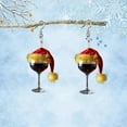 thumbnail image 6 of Aurgiarme Unique Christmas Earrings with Wine Glass and Hat Motifs Elegant Dangle Ear Hooks Adornment for Fashion Enthusiasts, 6 of 8