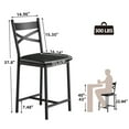 thumbnail image 2 of Bar Stools Set of 2/4, 2pcs/4pcs Kitchen Barstools with Footrest and High Back, PU Leather Counter Height Bar Stools, Upholstered Bar Charis for Kitchen Island, Apartment, Counter Bar, 2 of 9