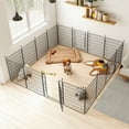 thumbnail image 3 of Renwick 31.5" Tall Foldable Dog Playpen Panels with Door, 16 Panels, Black, 3 of 9