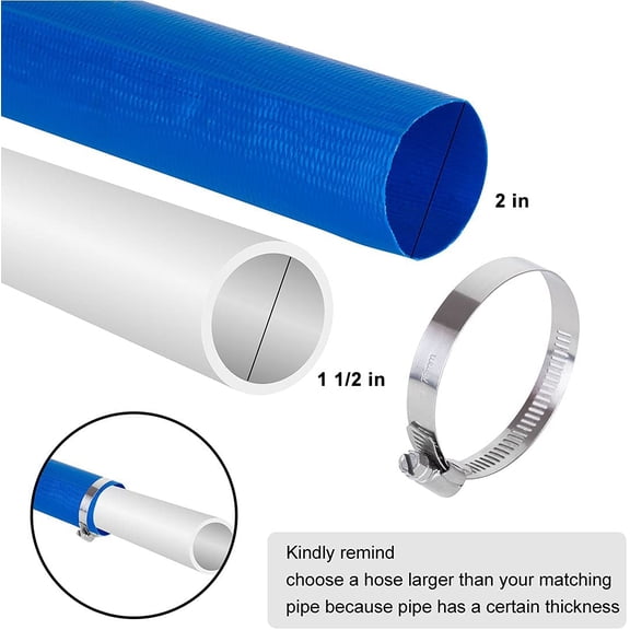 YUYAN-2 IN x 50 FT Pool Backwash Hose, Heavy Duty Flat Discharge Hose, Weather and Burst Resistant, Best Pool Hoses for Inground Pools, Pool Filter Hose & Pool Drain Hose