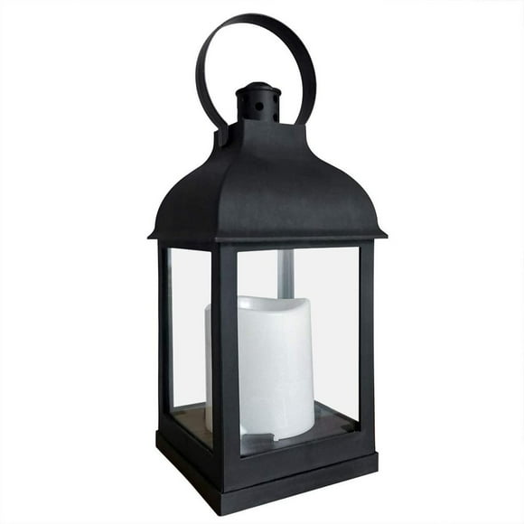 DEELLEEO Lanternes Décoratives avec Minuterie Bougie Sans Flamme à Piles pour 11‘‘H Lanterne Suspendue Extérieure et Intérieure Déco pour Mariage avec Teinte Plastique et Bronze. (Noir 1)