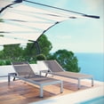 thumbnail image 5 of Lounge Chair Chaise, Set of 2, Grey Gray Silver, Aluminum Metal, Outdoor Patio Balcony Cafe Bistro Garden Hospitality Restaurant, Modern Contemporary HB33051, 5 of 5