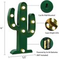 thumbnail image 5 of Señal de luz de ojo de caballo de cactus, luz LED blanca cálida verde tropical - Sala de estar, dormitorio, mesa y pared, decoraciones navideñas para niños y adultos - Batter, 5 of 5