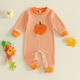 thumbnail image 2 of CAUYDY 6 9 12 18 Months Baby Boys One-Pieces Newborn Clothes Preemie Long Sleeved Sleepers Infant Boy Romper Fall Winter Toddler Pajamas Orange for Sizes 12-18 Months, 2 of 8