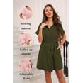 thumbnail image 5 of OHHSHEEN Summer Dresses for Women 2026 – Button Down Shirt Dress with Belt, Casual Knee Length Short Sleeve Midi Dress with Pocket, 5 of 6