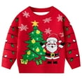 thumbnail image 6 of MIXUE Toddler Girls Sweaters Holiday Pullover Xmas Tree Print Kids Sweater Winter Christmas Day Boys Knit Outerwear, 6 of 9