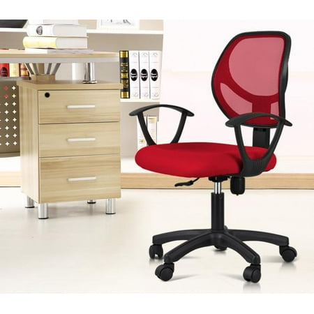 yaheetech adjustable swivel computer desk chair fabric mesh office