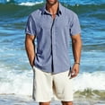 thumbnail image 2 of snullo Men's Linen Shirts Short Sleeve Casual Shirts Button Down Shirt Business Dress Clothing Beach Fashion Summer Tops, 2 of 6