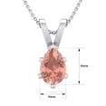 thumbnail image 3 of SuperJeweler 1/2 Carat Pear Shape Morganite Necklace In Sterling Silver, 18 Inches For Women, 3 of 6