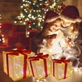 thumbnail image 6 of Lighted Gift Boxes Indoor Outdoor Christmas Decorations For Christmas Tree Porch Home/ Christmas tree decoration gold high-end frosted gift box with light (15cm) gold A ribbon bow color random, 6 of 9