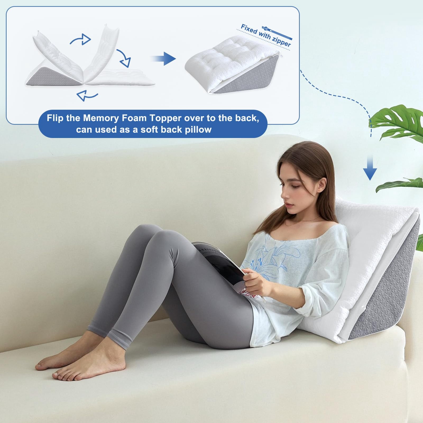 Shinnwa Knee Pillow Memory Foam Leg Wedge Pillow For Post Surgery Leg Elevation Knee Support