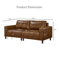thumbnail image 6 of Luxury Two Pieces Sofa& Loveseat for Living Room, Apartment, Upholstered Breathable Faux Leather PU Couch (Brown), 6 of 11