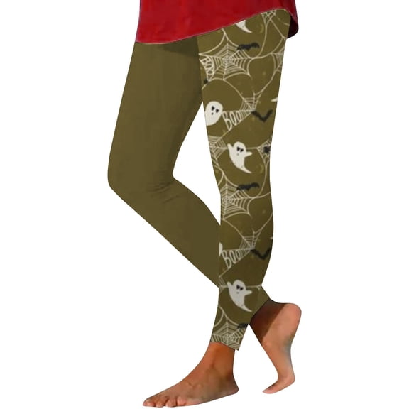 Halloween Multicolor High Waist Yoga Pants with Pockets Milk Silk Grinding High Waisted Tummy Control Yoga Pants for Workout Gym Black Leggings Plus Size Dance L