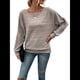 thumbnail image 1 of Blusas de Larga Suaves para Mujer, Cuello Redondo, Estilo Jersey, Estilo Informal de Negocios, de Punto con Mangas Murciélago, Conjuntos Oversize 2025 Gris XXXL, 1 of 9
