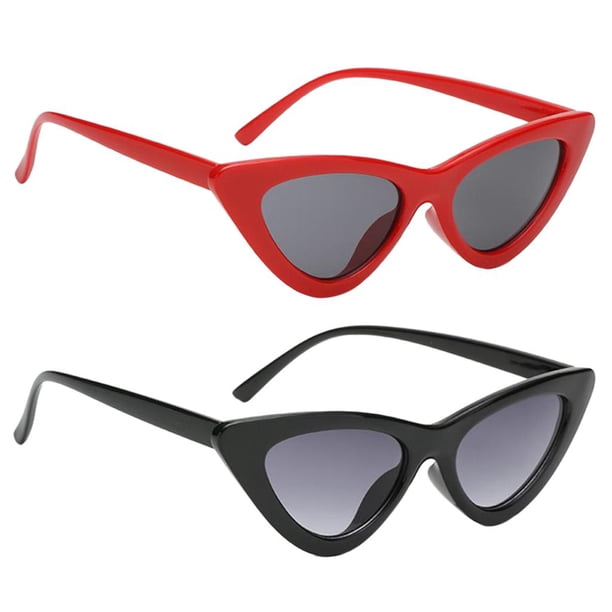 Gafas de terre clásicas de 2 piezas para mujer, gafas de diseñador con montura triangular de para mujer Gris rojo y gris negro