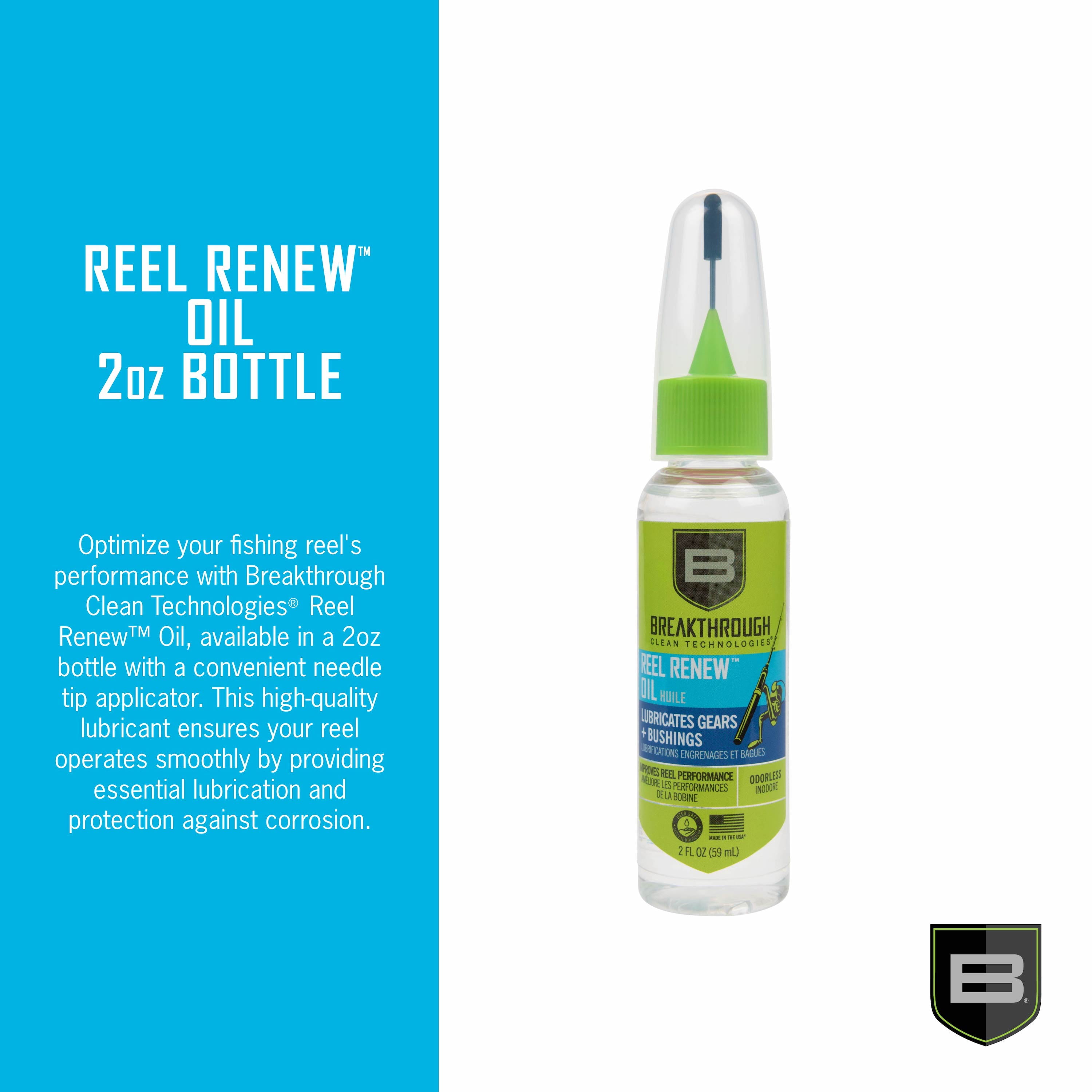 Breakthrough Clean Technologies® Reel Renew Oil, 2Oz Bottle With Needle Tip Applicator