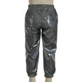 thumbnail image 5 of Miaeowve Kids Hip Hop Street Pants Shiny Metallic Jazz Trousers Boys Girls Sparkly Cargo Sweatpants Black 170, 5 of 7