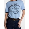 thumbnail image 4 of Kacey Lee Women's What I Am Graphic Ringer Tee with Short Sleeves, Sizes XXS-XXL, 4 of 5