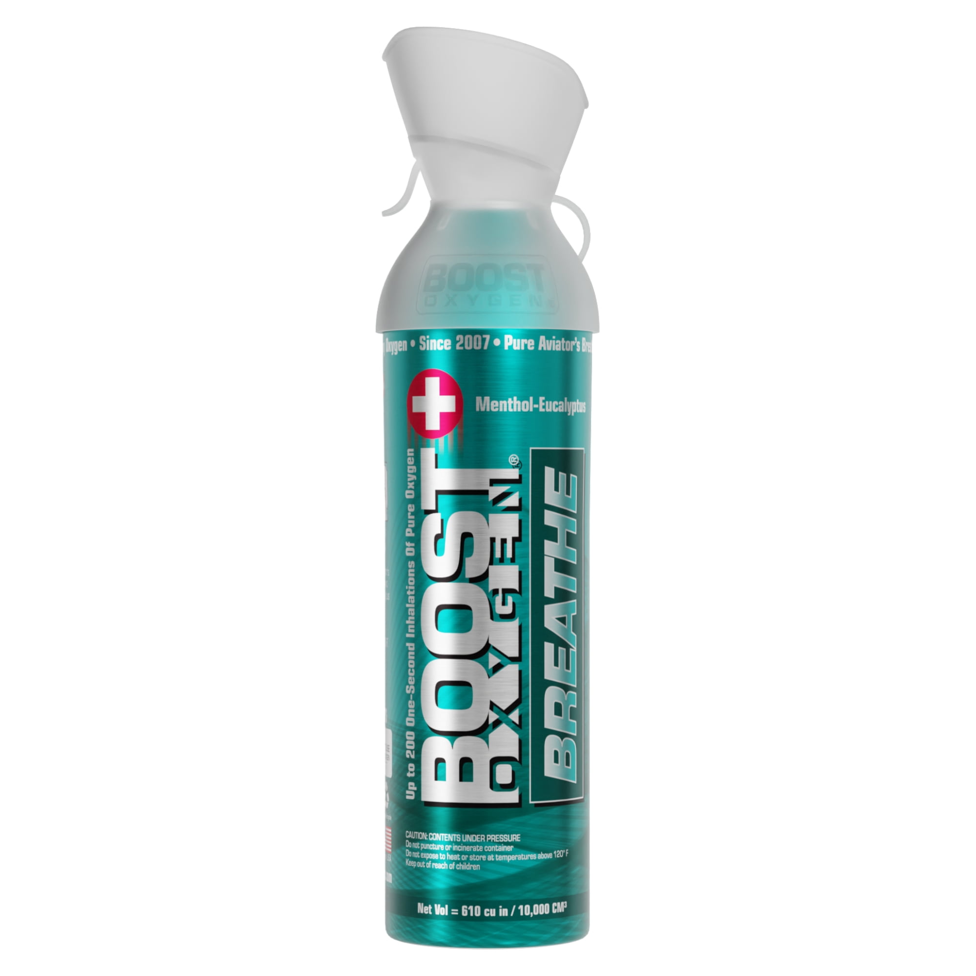 (4 pack) Boost Oxygen Portable Canned Oxygen, Menthol-Eucalyptus, 10L