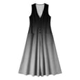 thumbnail image 7 of Qzwdhjm Sundress for Women Gradinet Sleeveless Maxi Dress for Beach Button V Neck Swing A Line Dresses with Pockets, 7 of 7