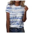 thumbnail image 1 of Hauts à Manches Courtes pour Femmes Mode Été Imprimé Ordinaire T-Shirt à Manches Courtes Col Rond pour Femmes T-Shirts d'Été pour Femmes Mode, 1 of 4