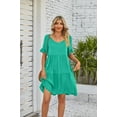 thumbnail image 3 of Anbech Women's Tiered Mini Dress V-Neck A-Line Ruffle Dress Pleated Flowy 2025 Dresses, 3 of 6
