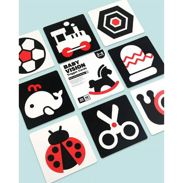 Libro de aprendizaje temprano de tela de doble cara, libro de tela para bebé, libro de bebé reutilizable plegable en blanco y negro, para niños de 3 a 6 meses y niños pequeños, promueve el desarrollo del cerebro del bebé (negro) oso de fresa Electrónica