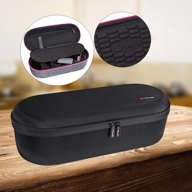 Estuche de Viaje de Tela Oxford Bolsa de Almacenamiento Portátil para Secador de Pelo, Estuche Organizador Impermeable Antiarañazos a Prueba de Polvo Negro