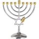 thumbnail image 1 of Dontodent Hanukkah Menorah 9 rama, tamaño completo plata sin deslustre, candelabro judío, 7 pulgadas de alto Kuyhfg Sin marca, 1 of 5