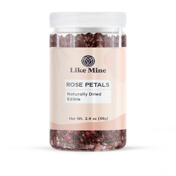 Like Mine Rose Petals, 2.4 oz, Natural Dried Petals, Edible, Rose Tea