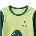 thumbnail image 4 of Cethrio Boys Cotton Pajama Sets, Crew Neck 2 Piece Long Sleeve Soft Boys' Sleepwear Green Size 2-3T, 4 of 6