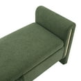 thumbnail image 6 of Modern Teddy Bed End Bench with Arms & Storage, Olive Green, Upholstered Large Foot Rest Stool, Comfy Window Vanity Bench for Living Room, Bedroom, Dorm, Coffee Table, 6 of 8