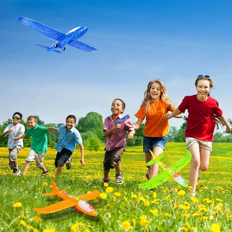 8 Pack Airplane Launcher Toys with 2 Launchers, 2 Flight Modes Foam Glider  Catapult Plane, Outdoor Flying Games Outside Toys for Ages 3 4 5 6 7 8 9 10