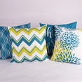 Aqua Blue Throw Pillow Covers 18x18 Set of 4 Decorative Geometric