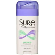 Sure Sure Anti-Perspirant Deodorant Invisible Solid Unscented, Unscented of 2)